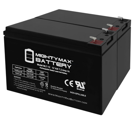 12V 7.2AH SLA Battery for Doorking 1802-EPD Telephone Entry - 2 Pack -  MIGHTY MAX BATTERY, ML7-12MP2368113046296